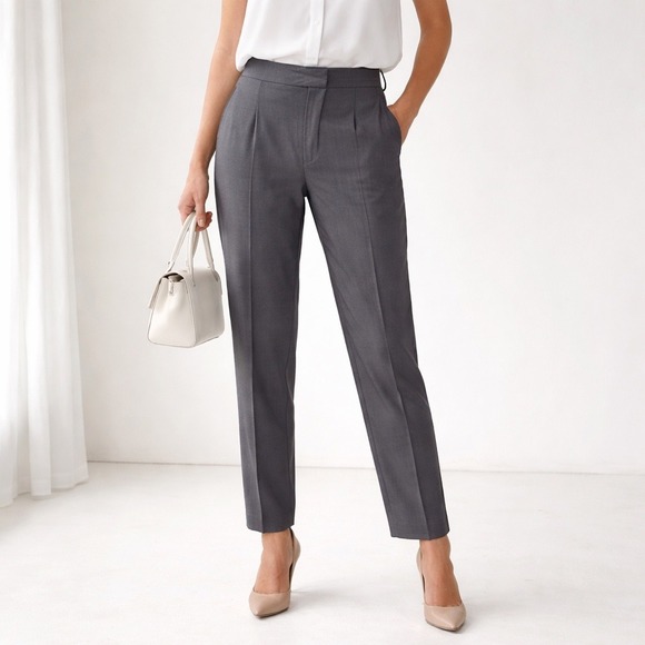 NEW Vince Womens‎ Linen Blend Tailored Dress Pants Charcoal Gray Size 8 Career